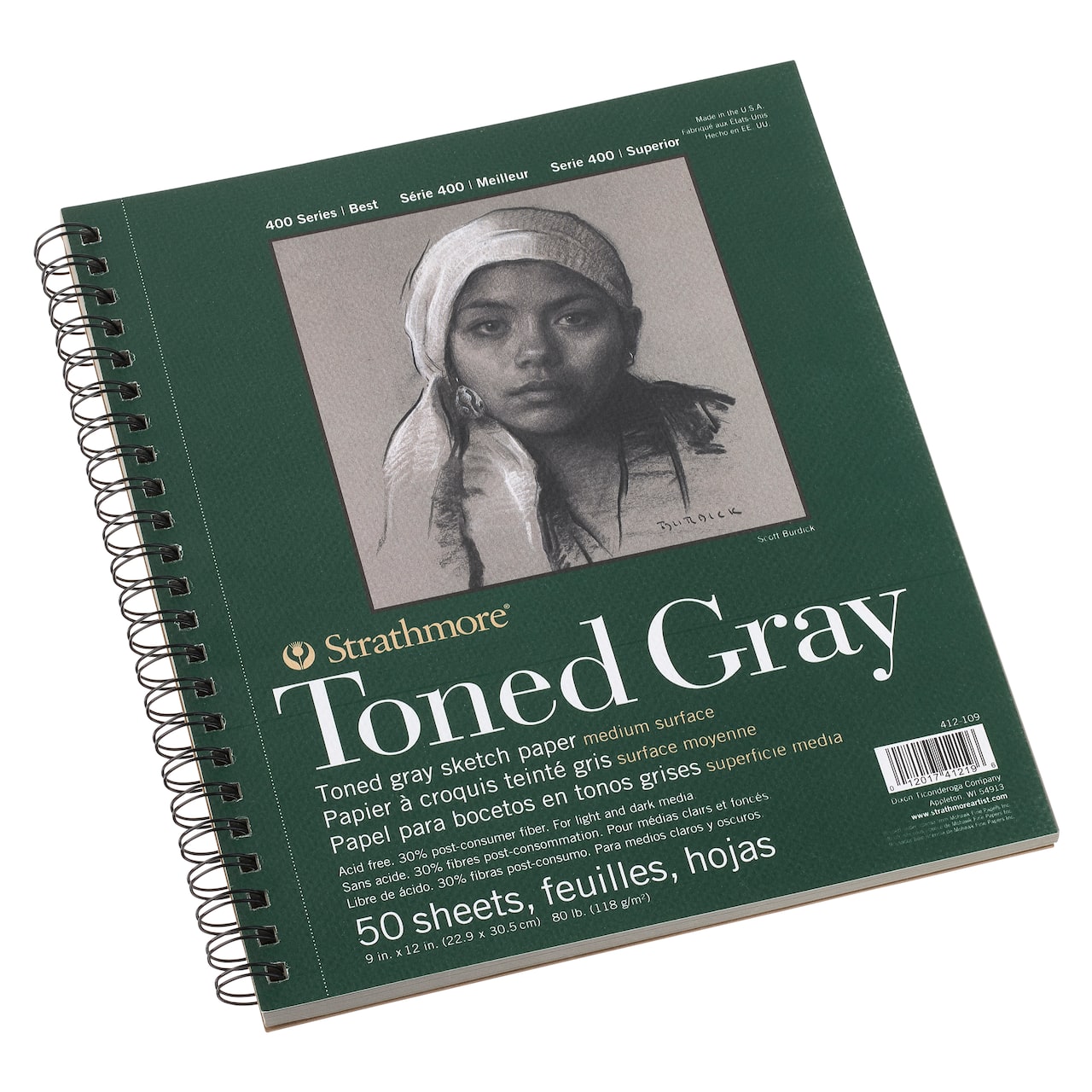 12 Pack: Strathmore® 400 Series Spiral Toned Gray Sketch Pad, 9" x 12"
